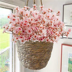4Pcs Artificial Cherry Blossom Flower, Silk Peach Flowers Fake Plants For DIY